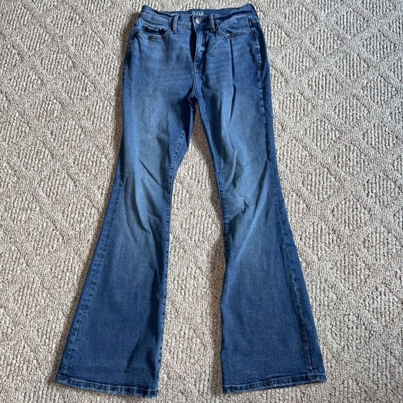 ANA High Rise Flare Stretch Short Womens Jeans Blue Size 6 - Picture 1 of 4